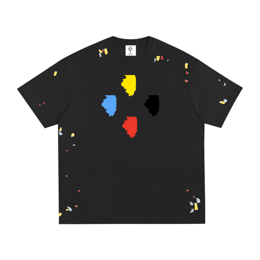 "Illinois"-Paint Splatter T-Shirt