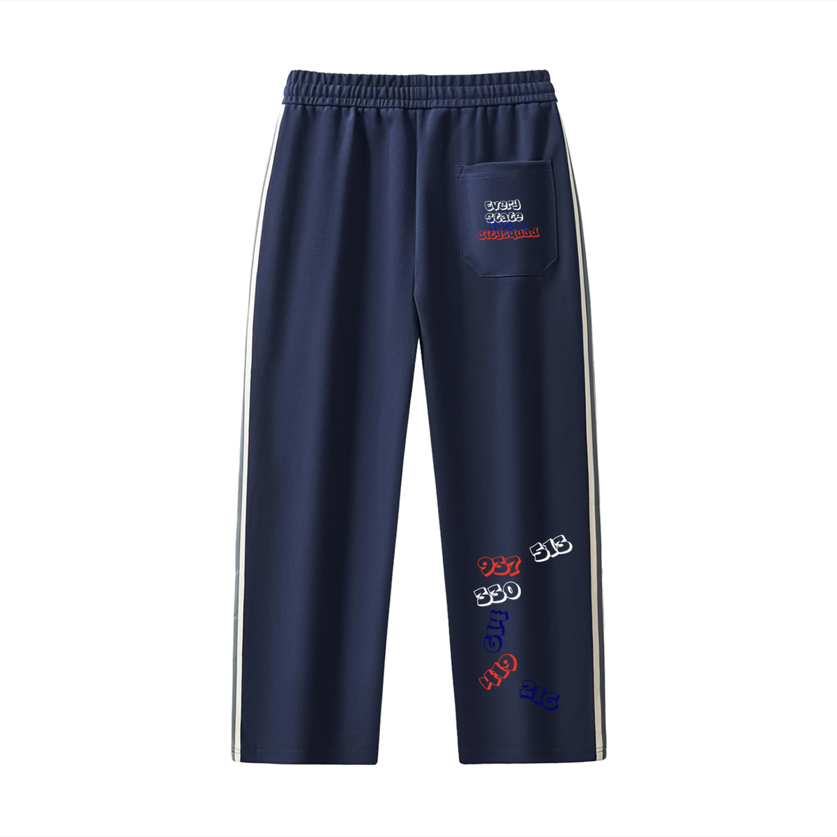 OhioDesigns-Contrast Side-Stripe Straight-Leg Pants