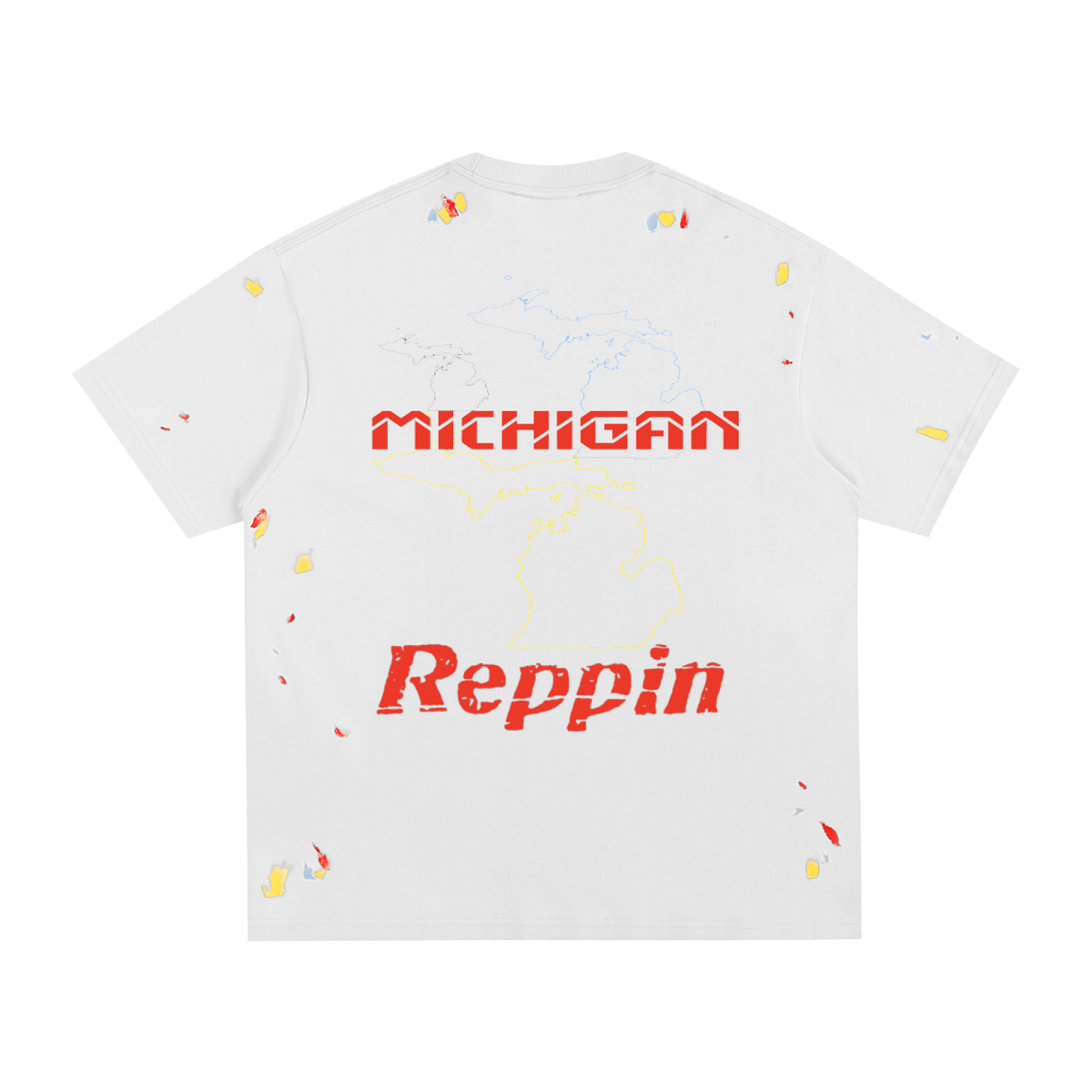 "Michigan"-Paint Splatter T-Shirt