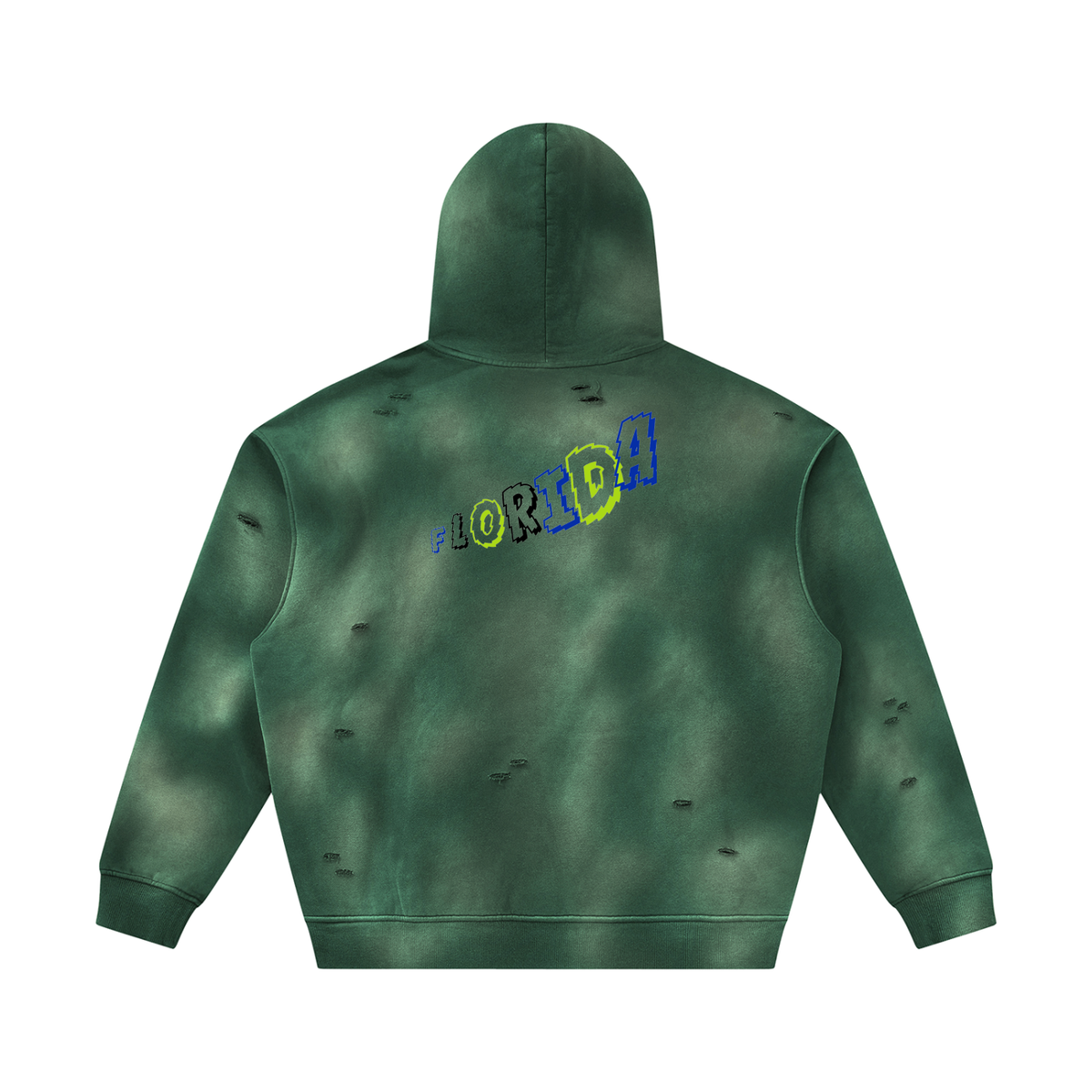 MultiColorsFlorida-Unisex Sunfade Frayed Fleece Hoodie