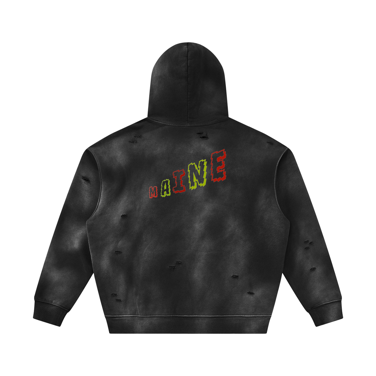 MultiColorsMaine-Unisex Sunfade Frayed Fleece Hoodie