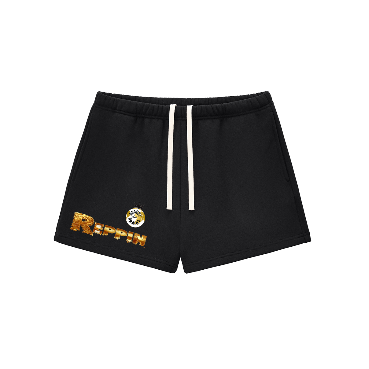ReppinBeauty&BrainsWomens-Essential Fleece Drawstring Sweatshorts
