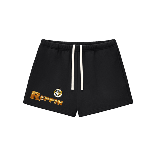 ReppinBeauty&BrainsWomens-Essential Fleece Drawstring Sweatshorts