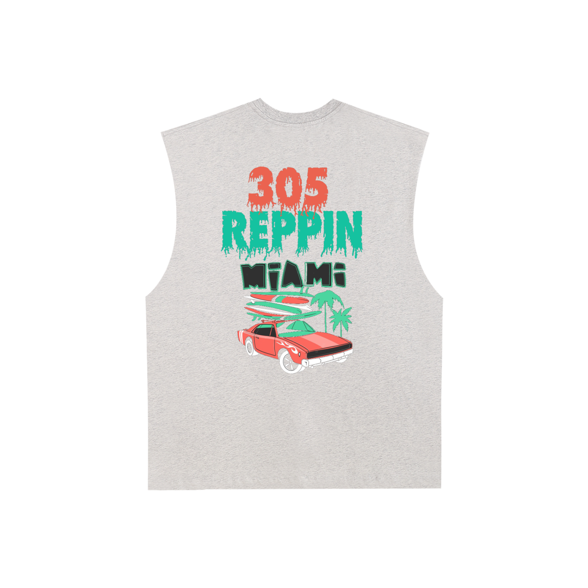 Reppin MIA 305-Raw Edge Cotton Tank Top