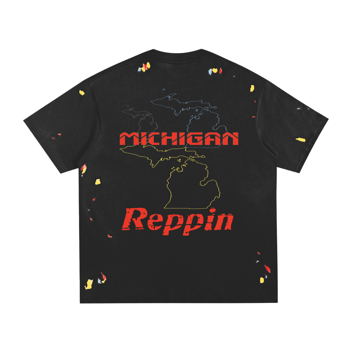"Michigan"-Paint Splatter T-Shirt