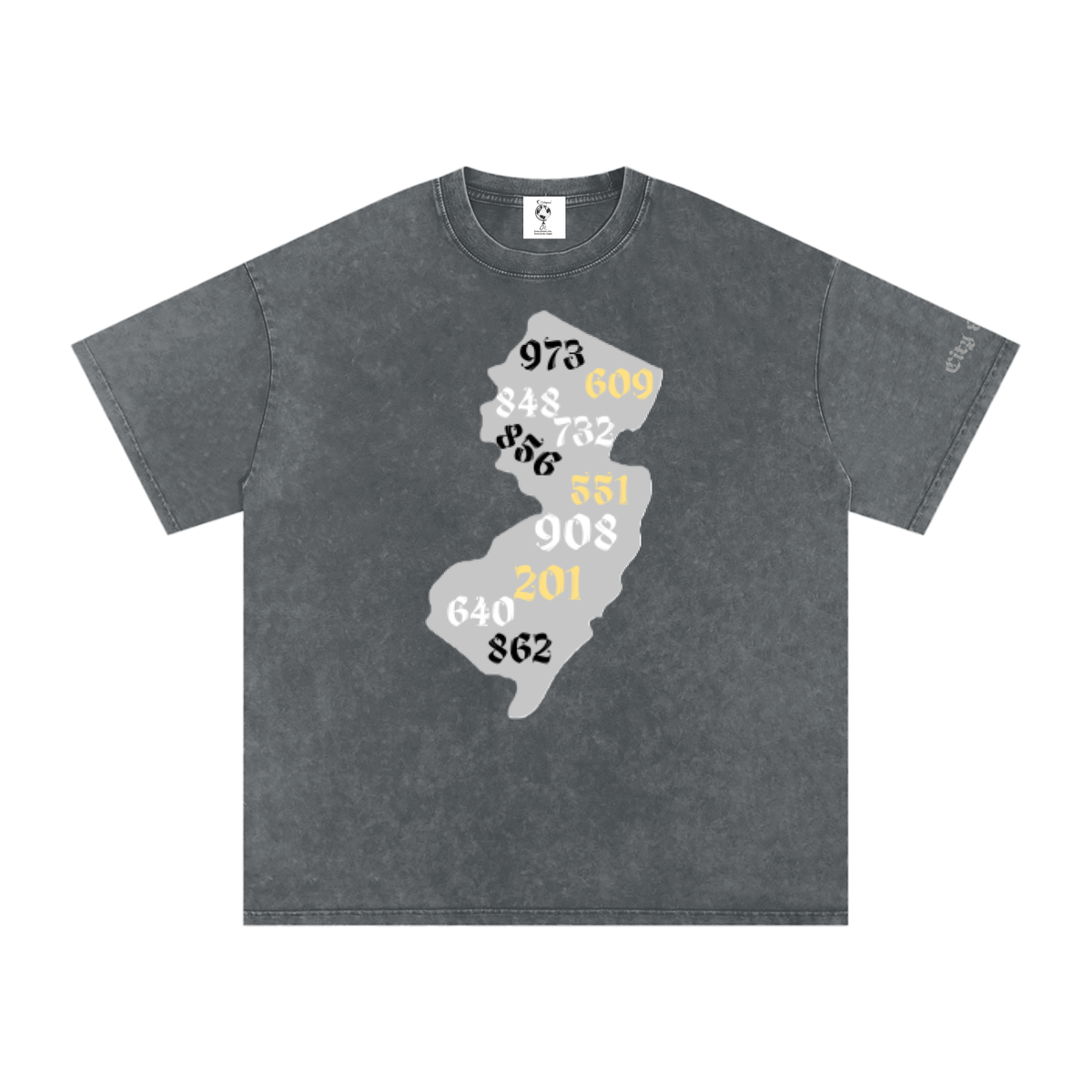 NewJerseyResdient-Snow Washed Oversized Cotton T-Shirt