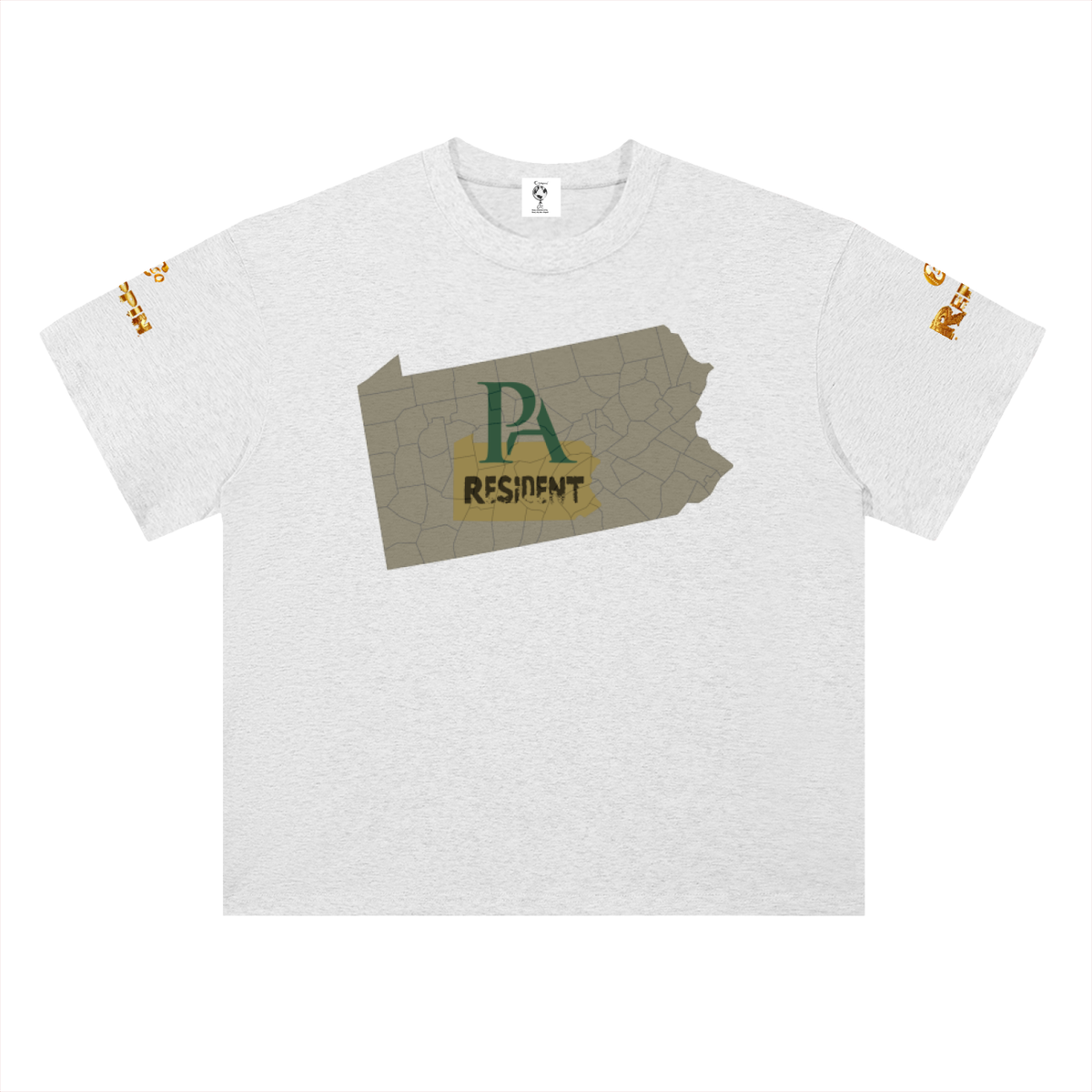 PennsylvaniaResidentCSQReppin-Heavyweight Drop Shoulder Cotton T-Shirt