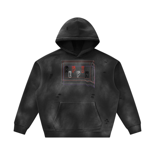 MultiColorsSouthDakota-Unisex Sunfade Frayed Fleece Hoodie
