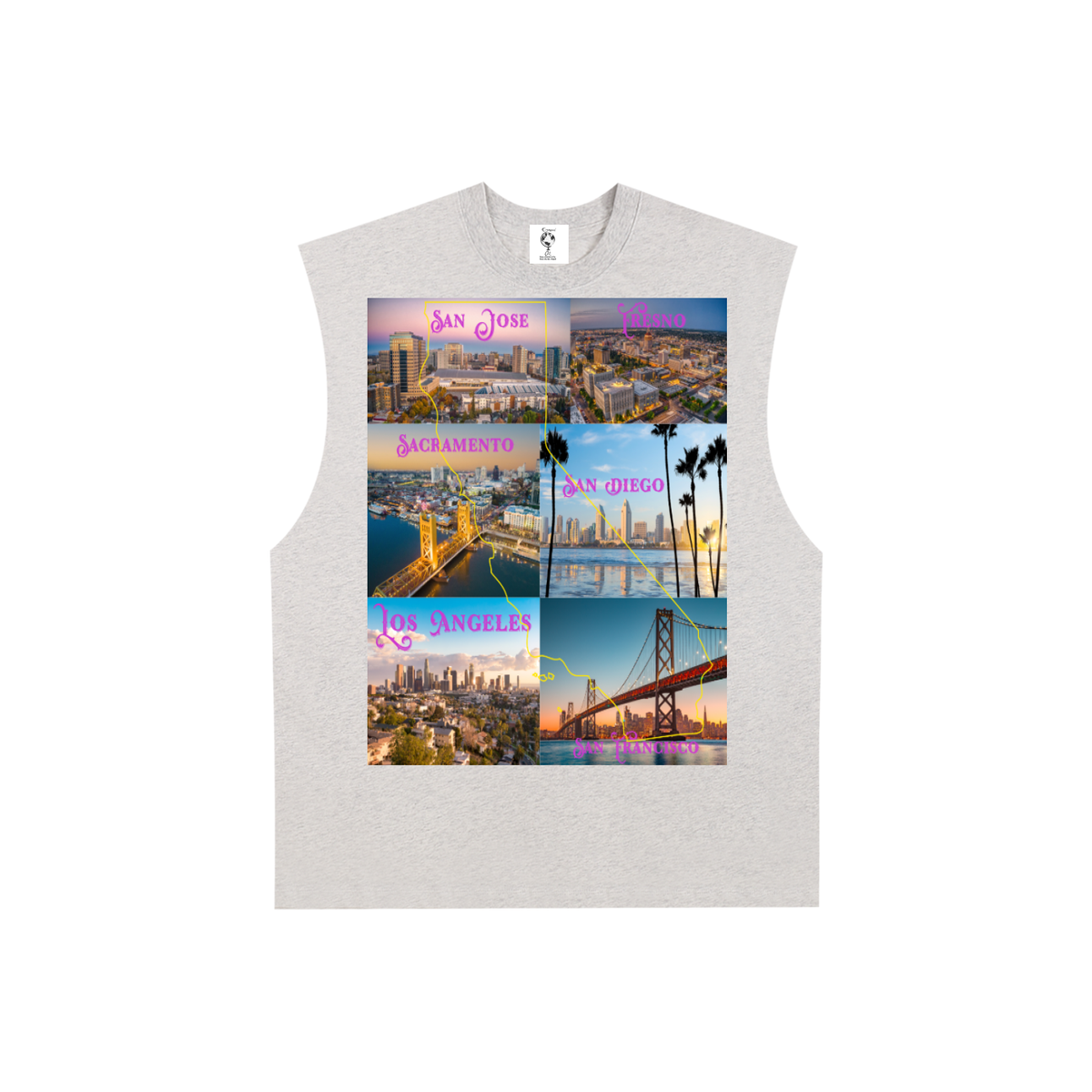 CaliforniaCitiesPic-Edge Cotton Tank Top