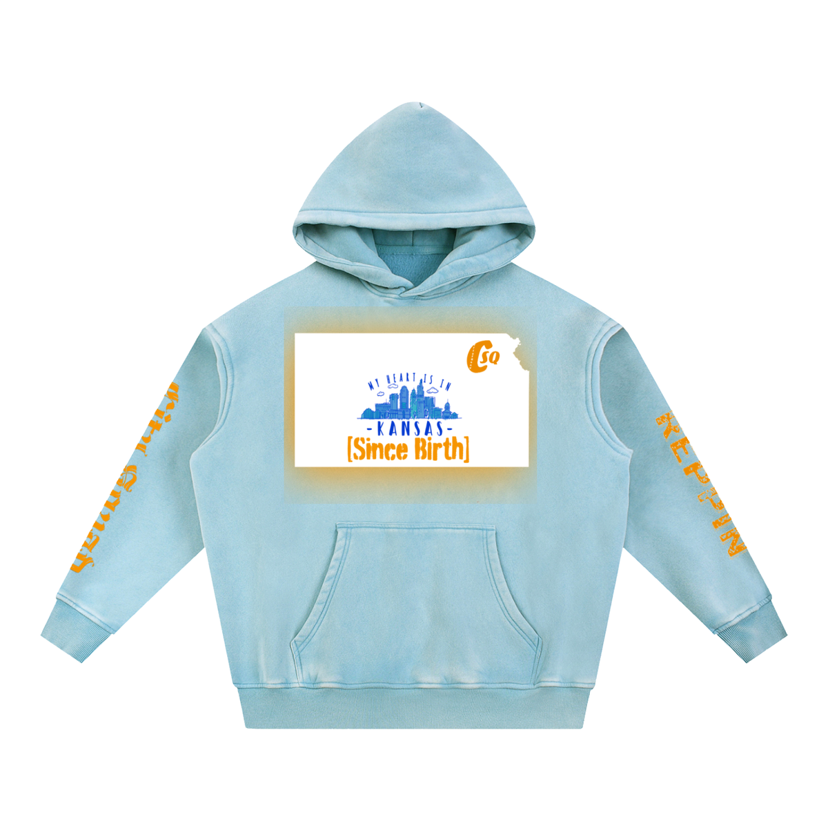 ReppinKansasSinceBirth-Snow Wash Fleece Oversize Hoodie