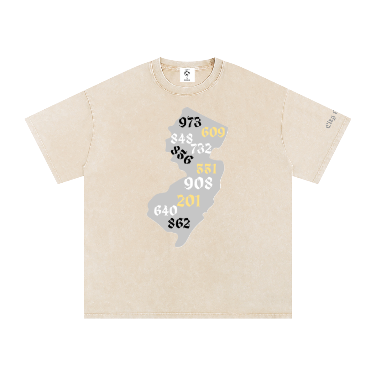 NewJerseyResdient-Snow Washed Oversized Cotton T-Shirt