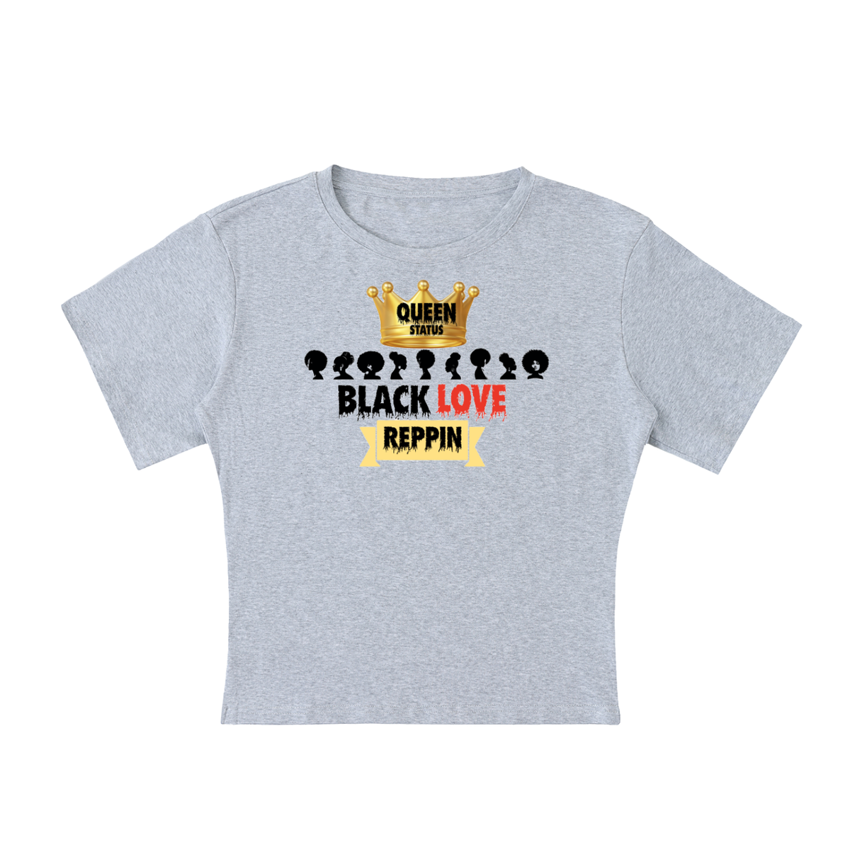 Queen status black love-Lightweight Cocoon Shape Short Sleeve Top