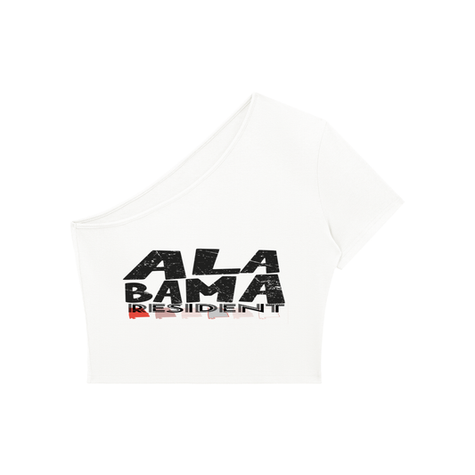 AlabamaResident-Women's One-Shoulder Crop T-Shirt