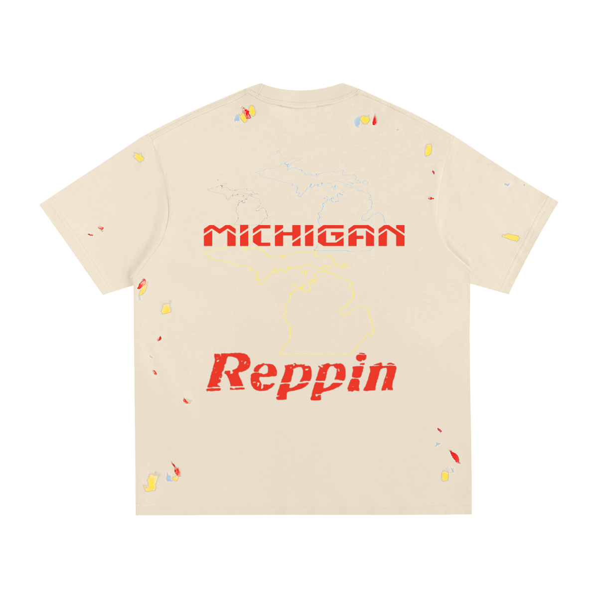 "Michigan"-Paint Splatter T-Shirt