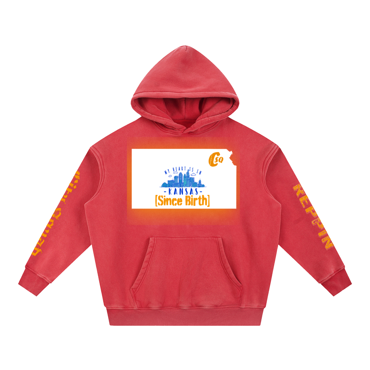 ReppinKansasSinceBirth-Snow Wash Fleece Oversize Hoodie