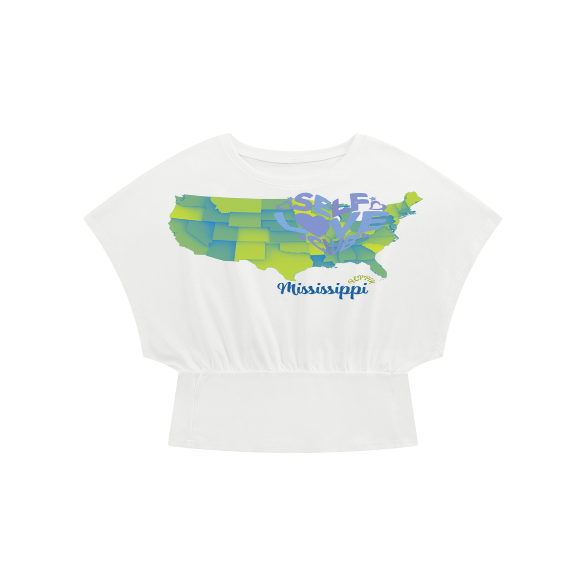 SelfLoveMississippi-Women’s Crop Dolman T-Shirt