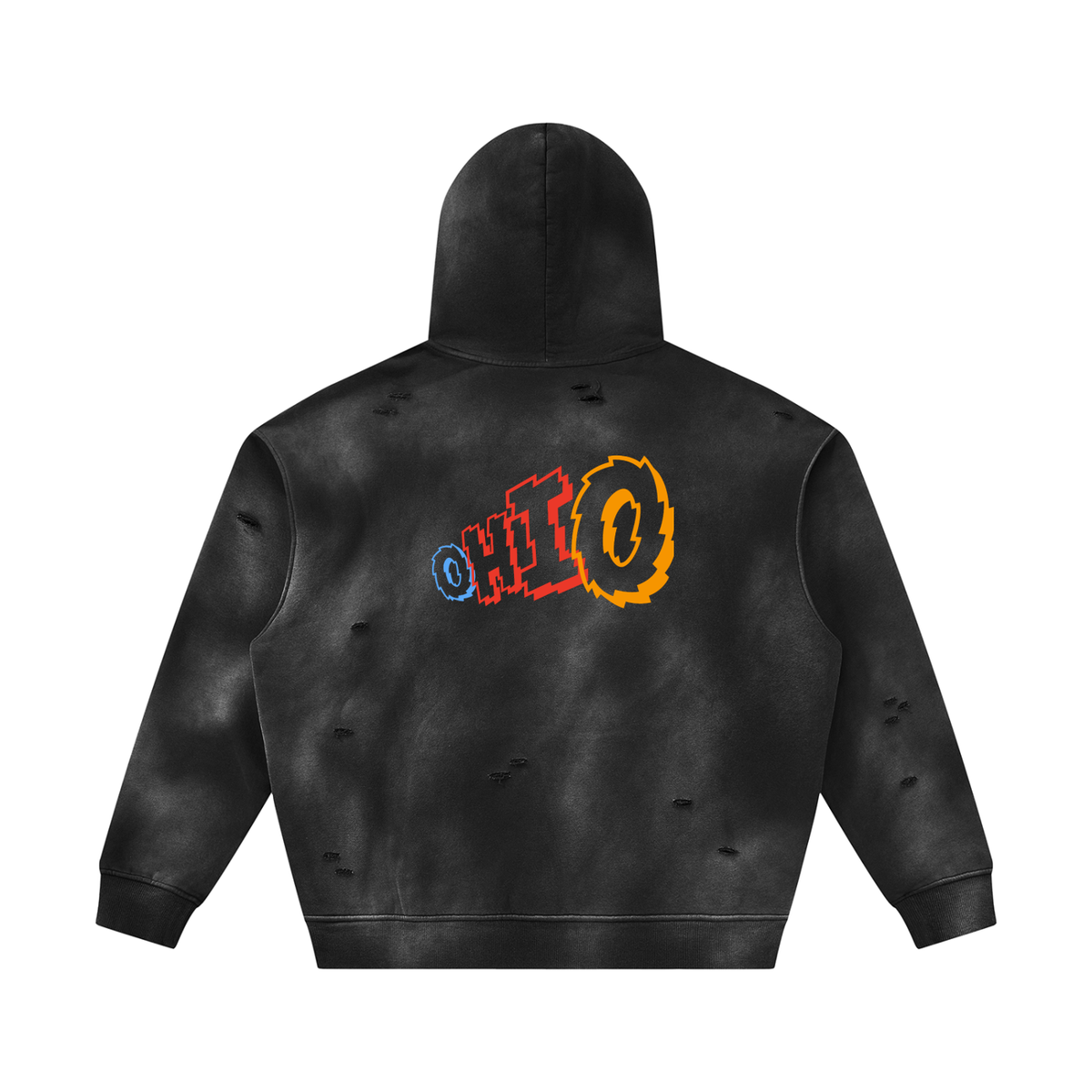 MultiColorsOhio-Unisex Sunfade Frayed Fleece Hoodie