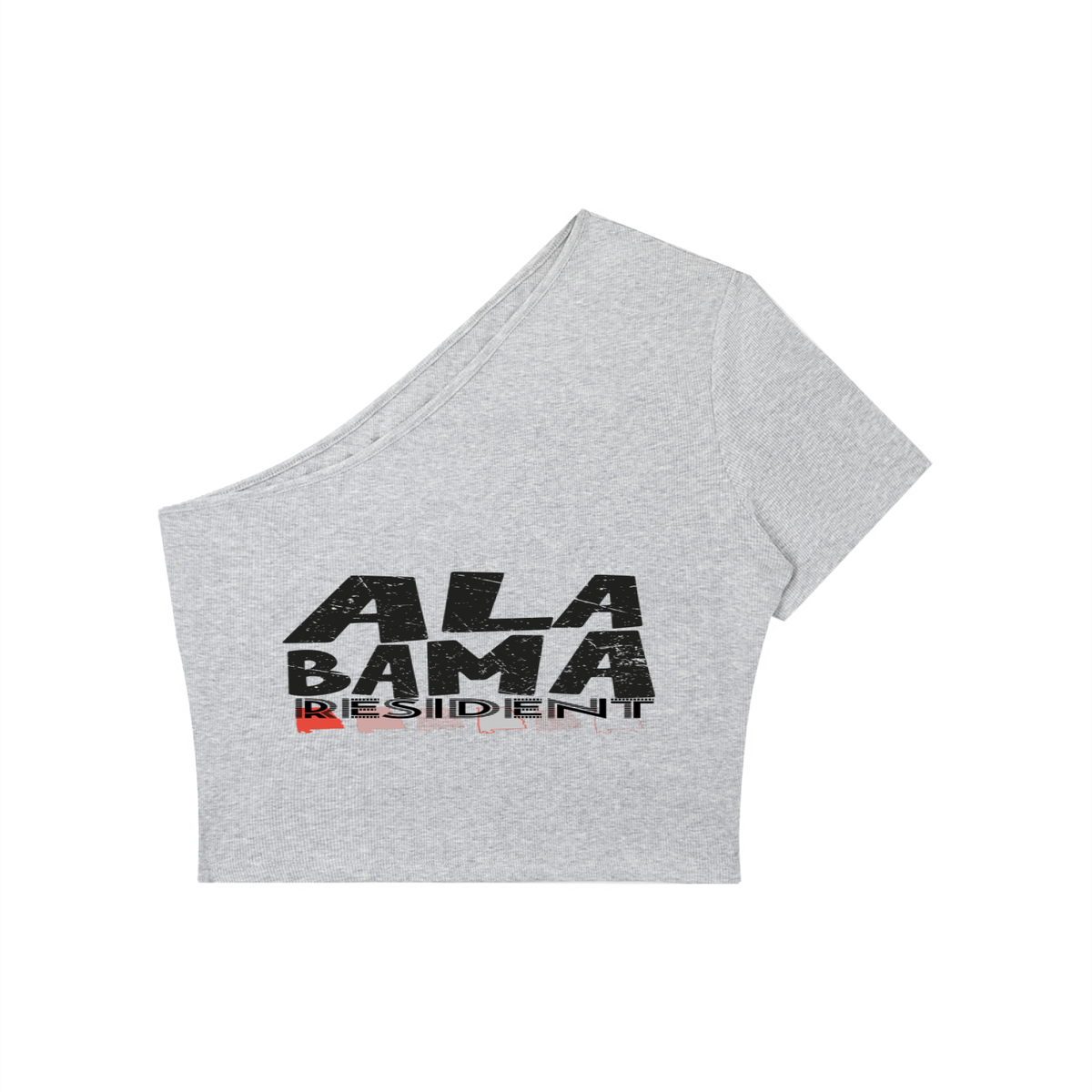 AlabamaResident-Women's One-Shoulder Crop T-Shirt