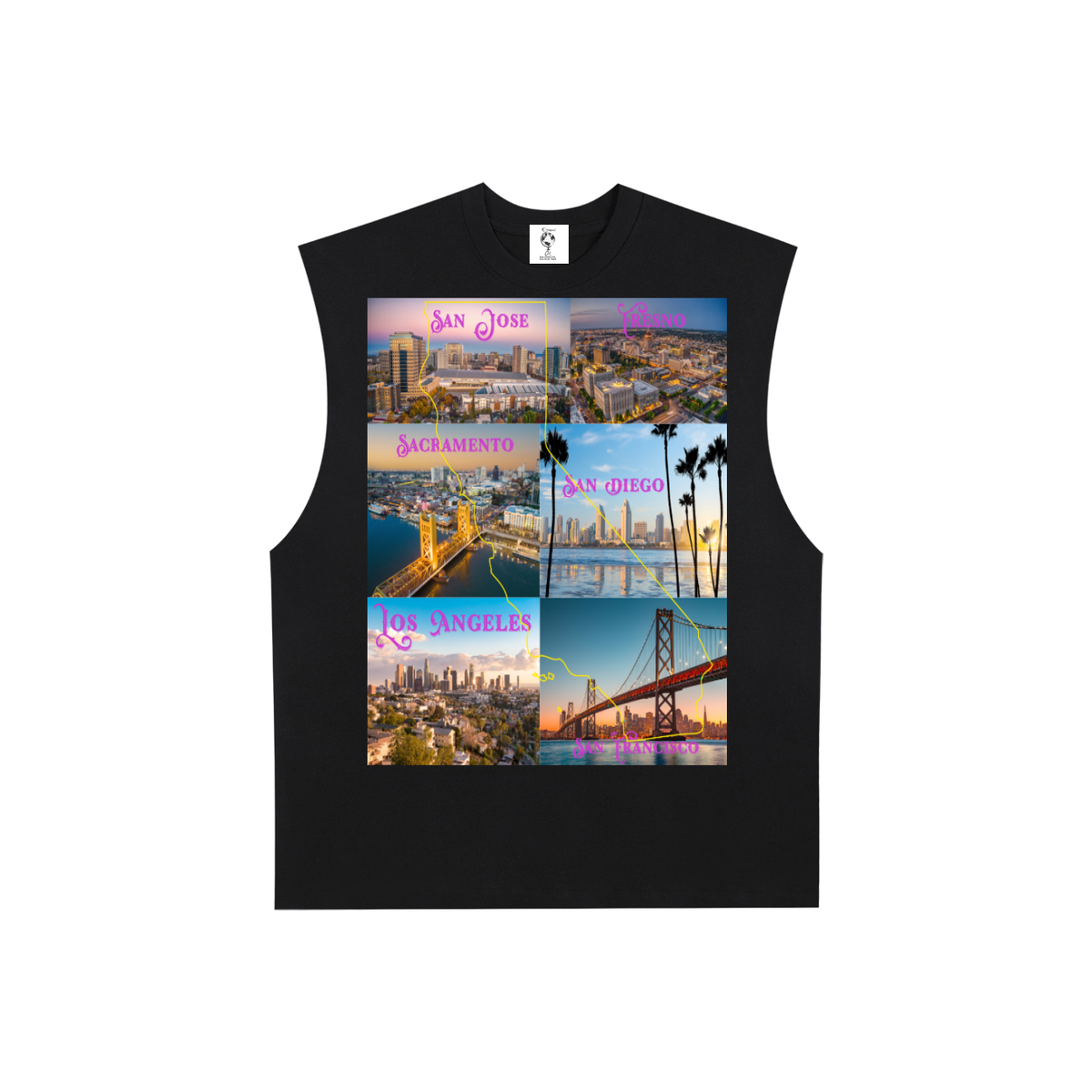 CaliforniaCitiesPic-Edge Cotton Tank Top
