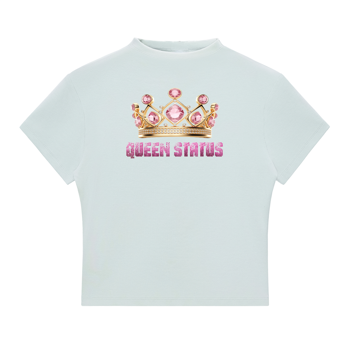 "QueenStatus w/Crown" Essential Slim Fit Mock Neck T-Shirt