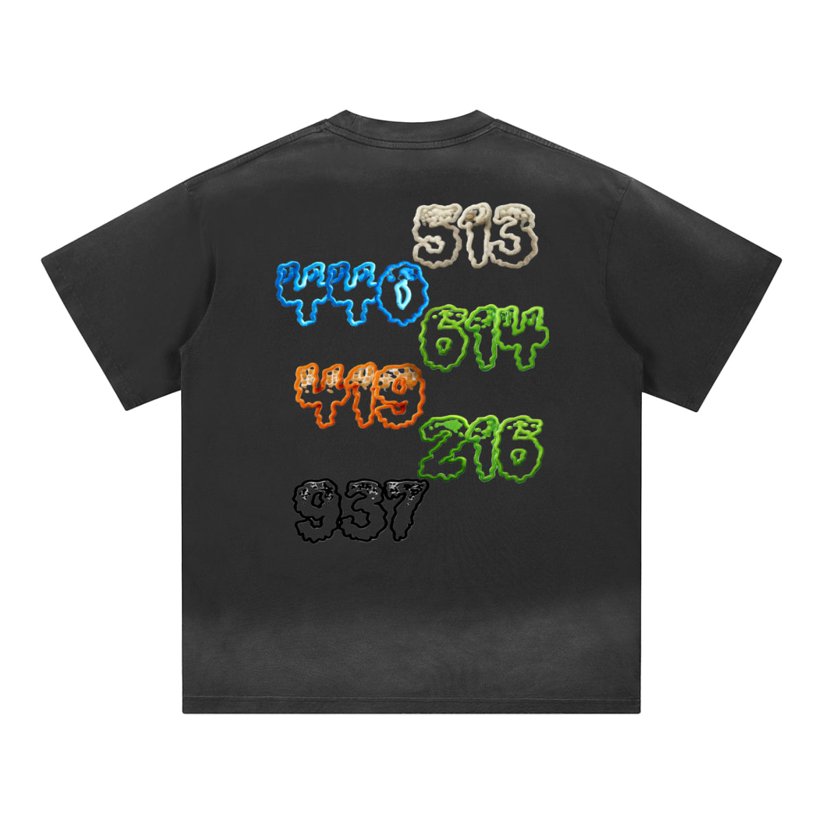 Ohio area codes-Petite Crew Neck Sunfade Edge T-Shirt