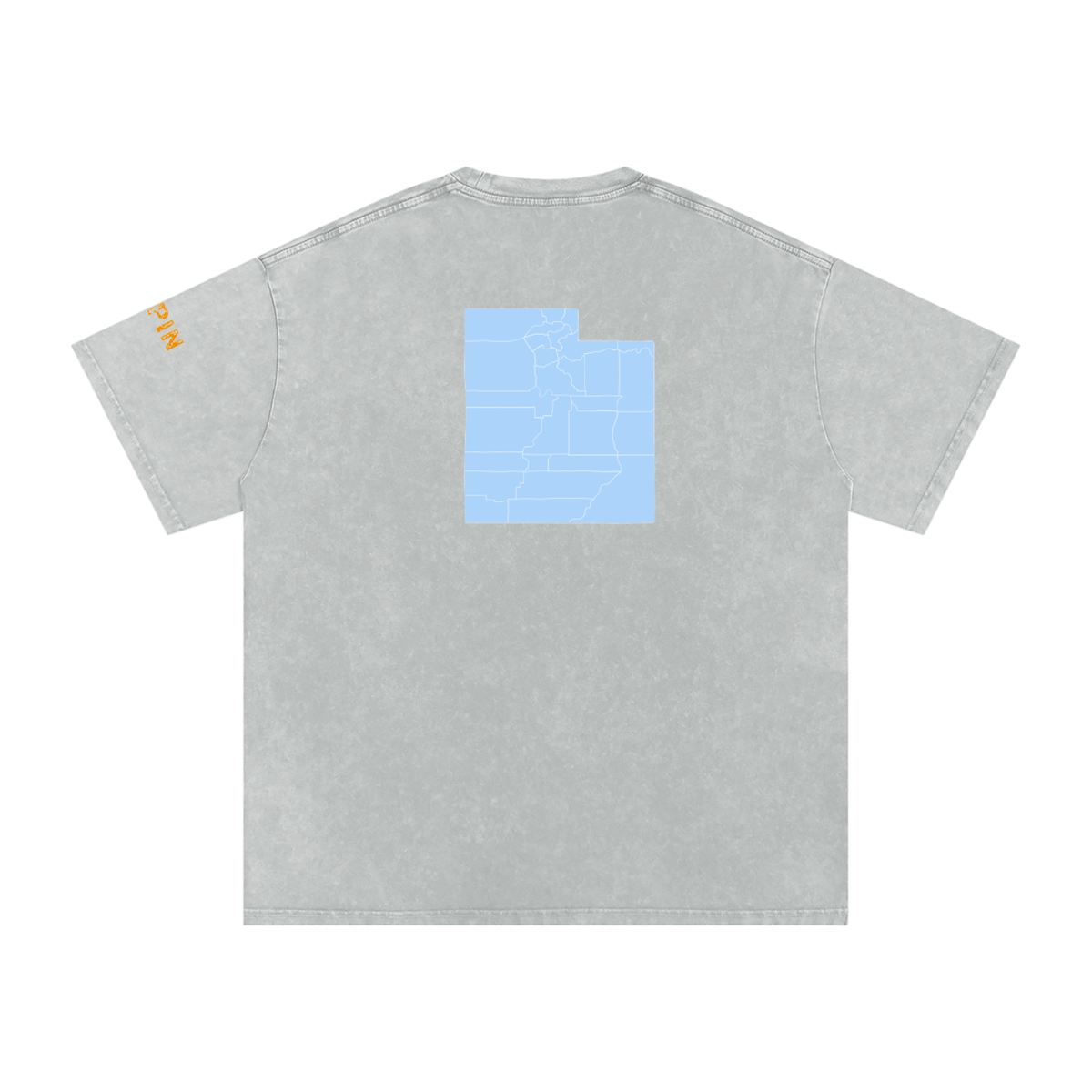 UtahReppinLicensePlate-Snow Washed Oversized Cotton T-Shirt