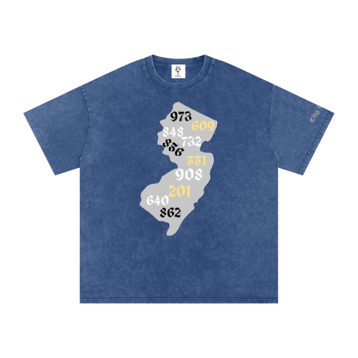 NewJerseyResdient-Snow Washed Oversized Cotton T-Shirt