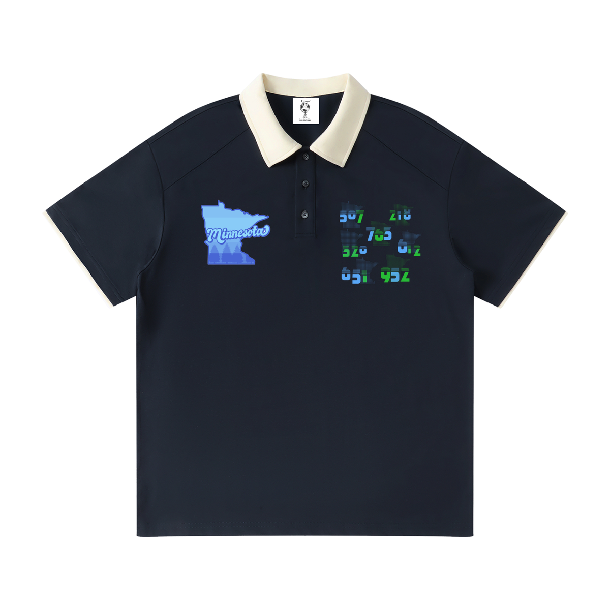 MinnesotaReppin-Contrast Collar Raglan Polo Shirt