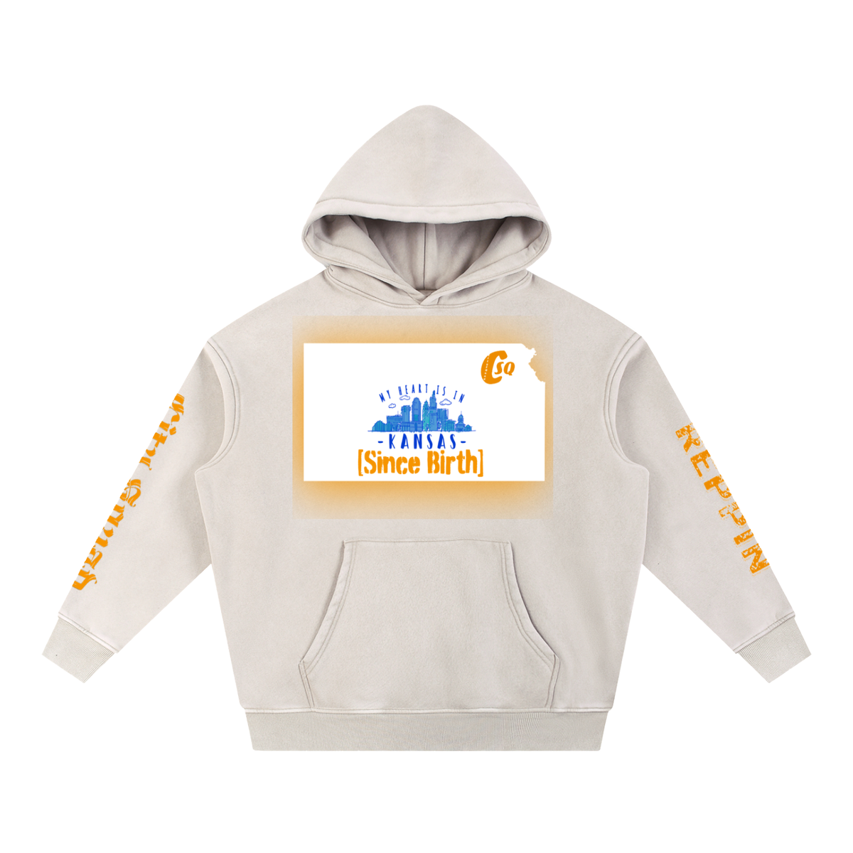 ReppinKansasSinceBirth-Snow Wash Fleece Oversize Hoodie