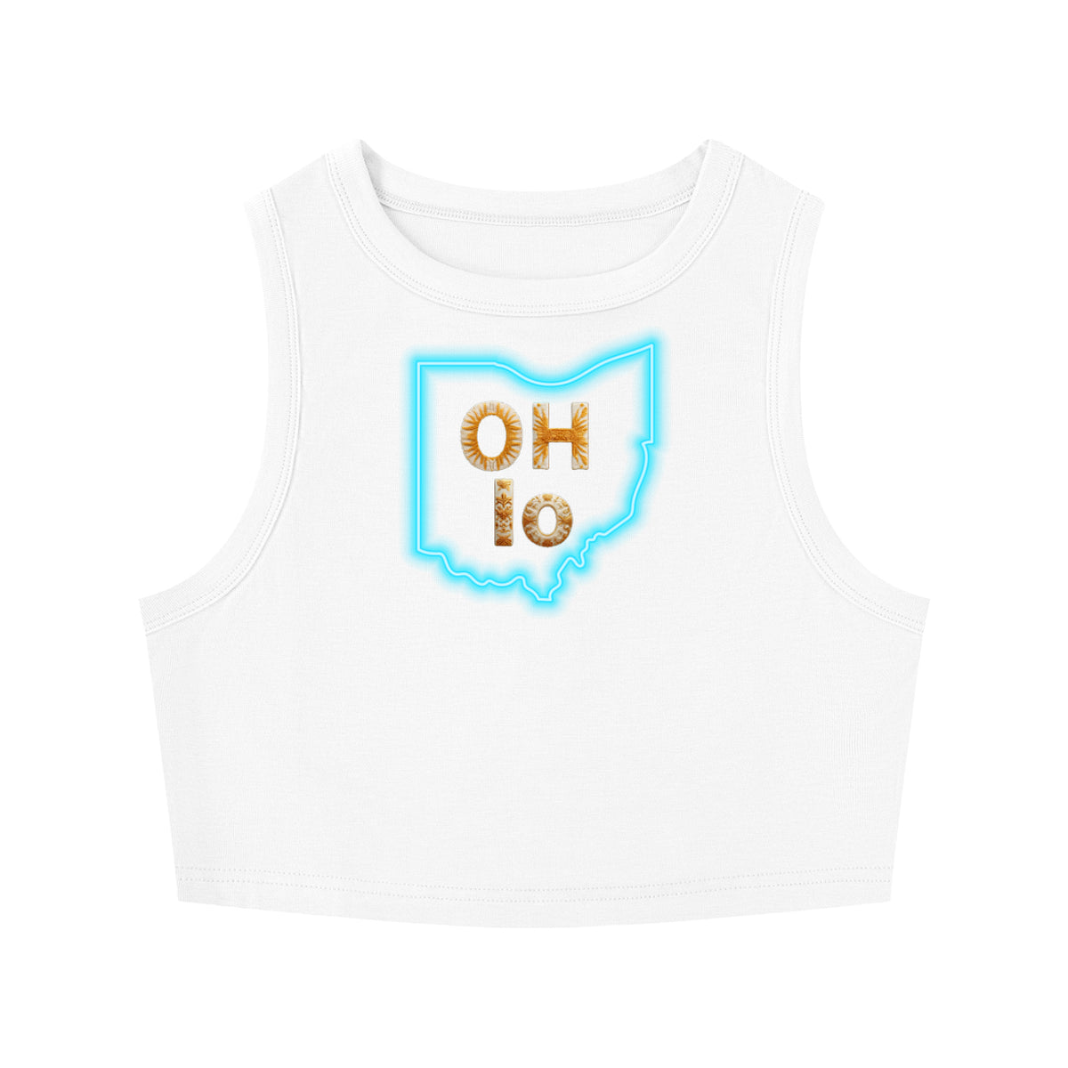 "Ohio"-Women's Tight Crewneck Crop Tank Top