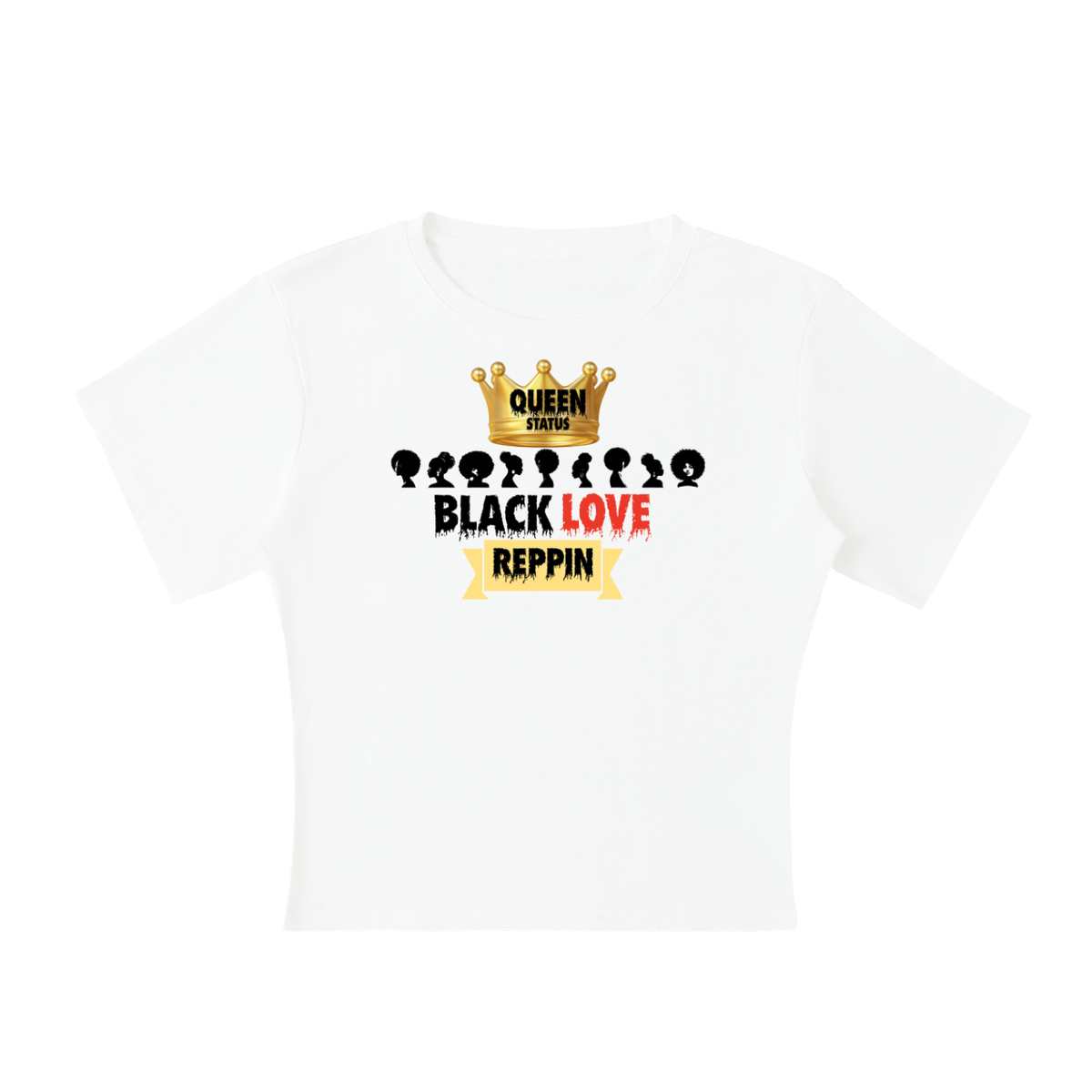 Queen status black love-Lightweight Cocoon Shape Short Sleeve Top