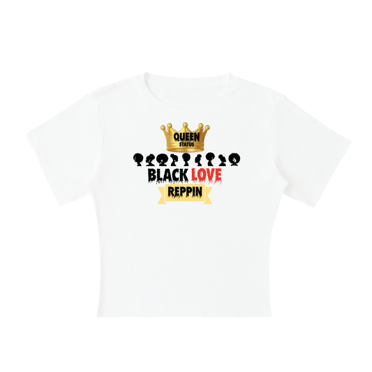 Queen status black love-Lightweight Cocoon Shape Short Sleeve Top