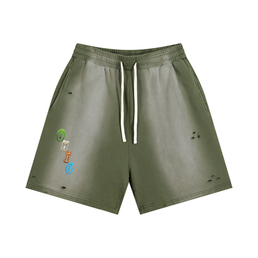 Ohio-Sun Fade Distressed Shorts