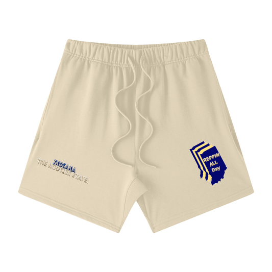 IndianaRepAllDay-Unisex Earth Tone Loose Fit Cotton Shorts