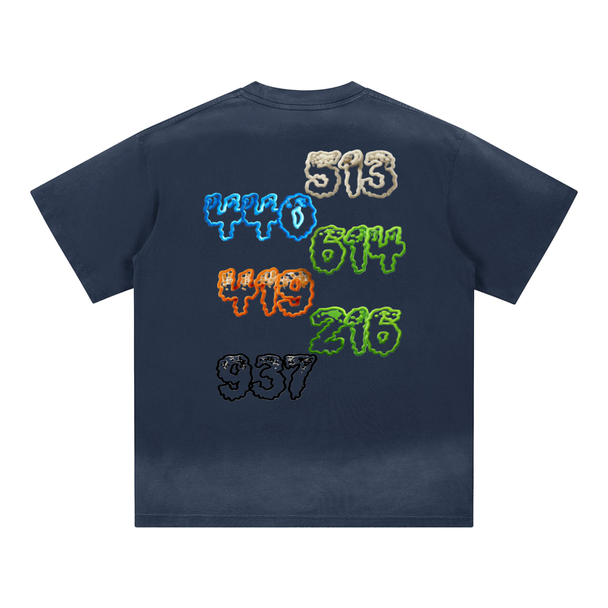 Ohio area codes-Petite Crew Neck Sunfade Edge T-Shirt