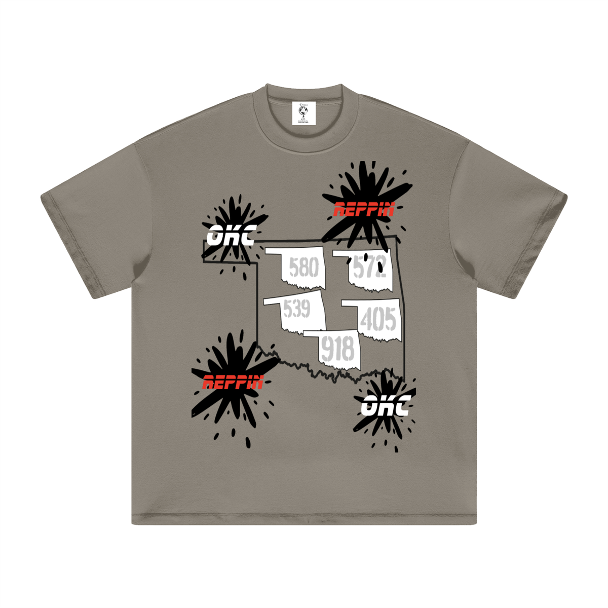 SplashOklahomareppin-Heavyweight Earth Tone T-Shirt