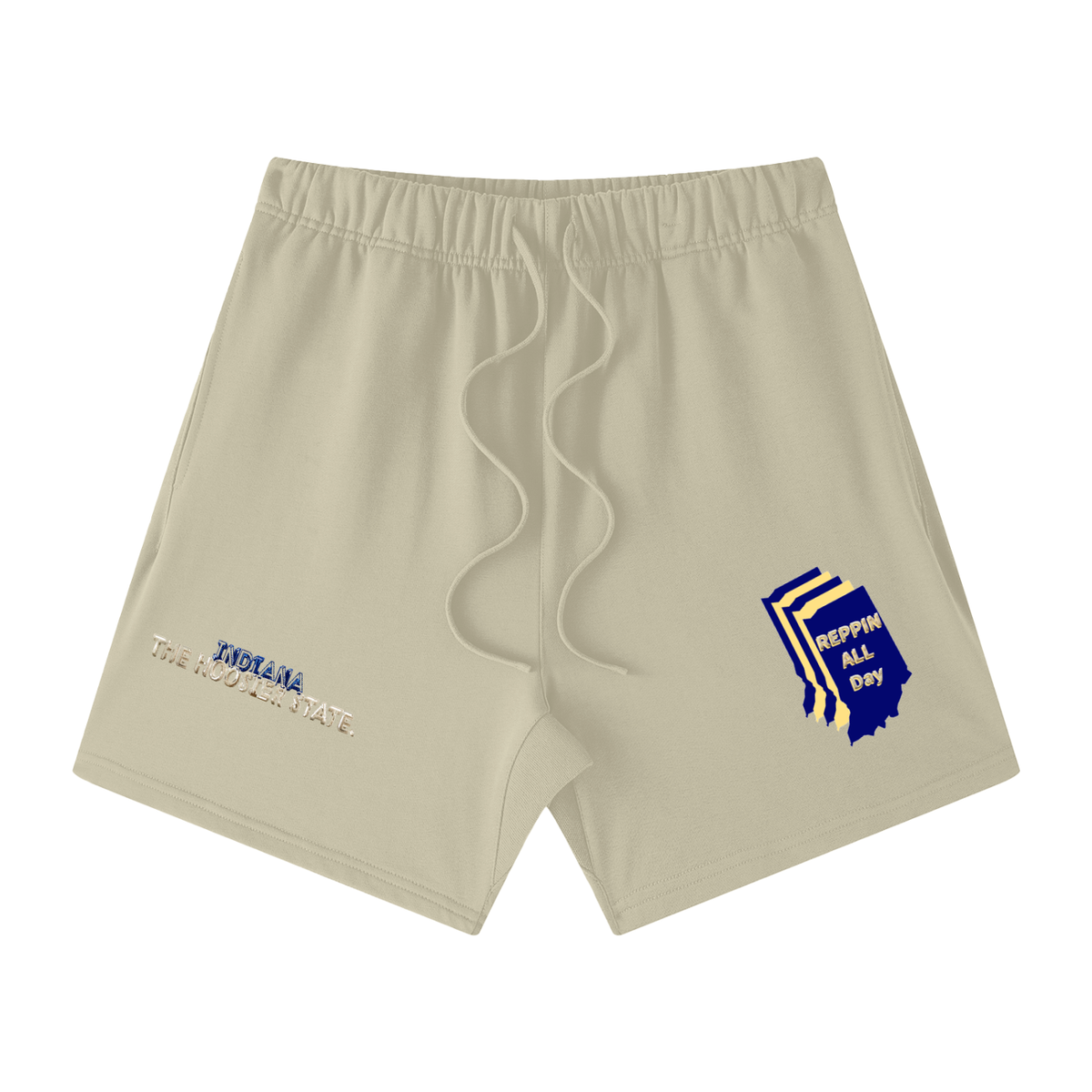 IndianaRepAllDay-Unisex Earth Tone Loose Fit Cotton Shorts