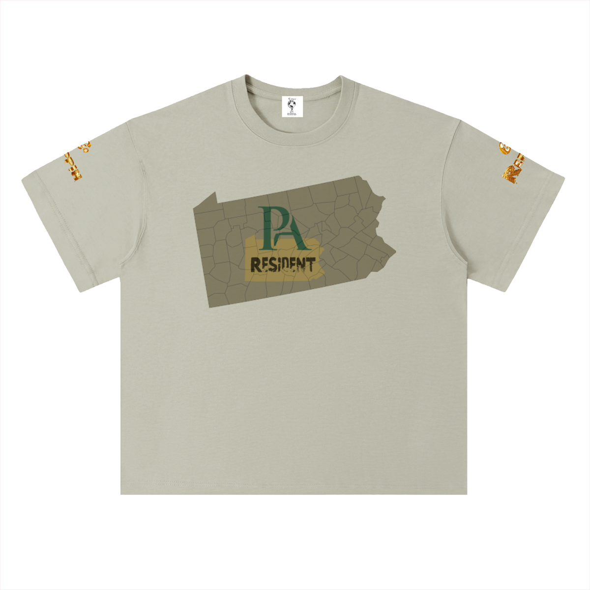 PennsylvaniaResidentCSQReppin-Heavyweight Drop Shoulder Cotton T-Shirt