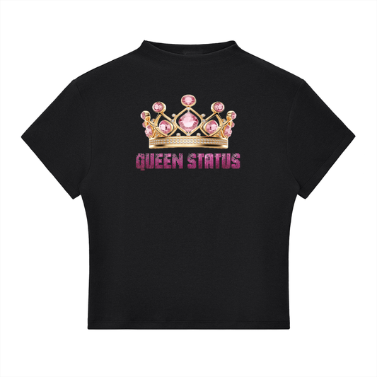 "QueenStatus w/Crown" Essential Slim Fit Mock Neck T-Shirt