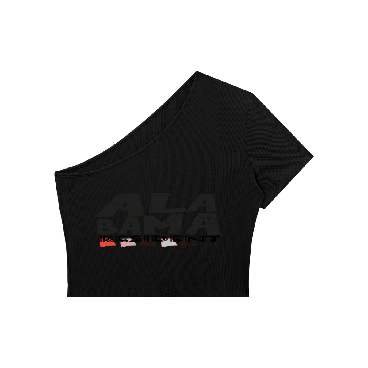 AlabamaResident-Women's One-Shoulder Crop T-Shirt