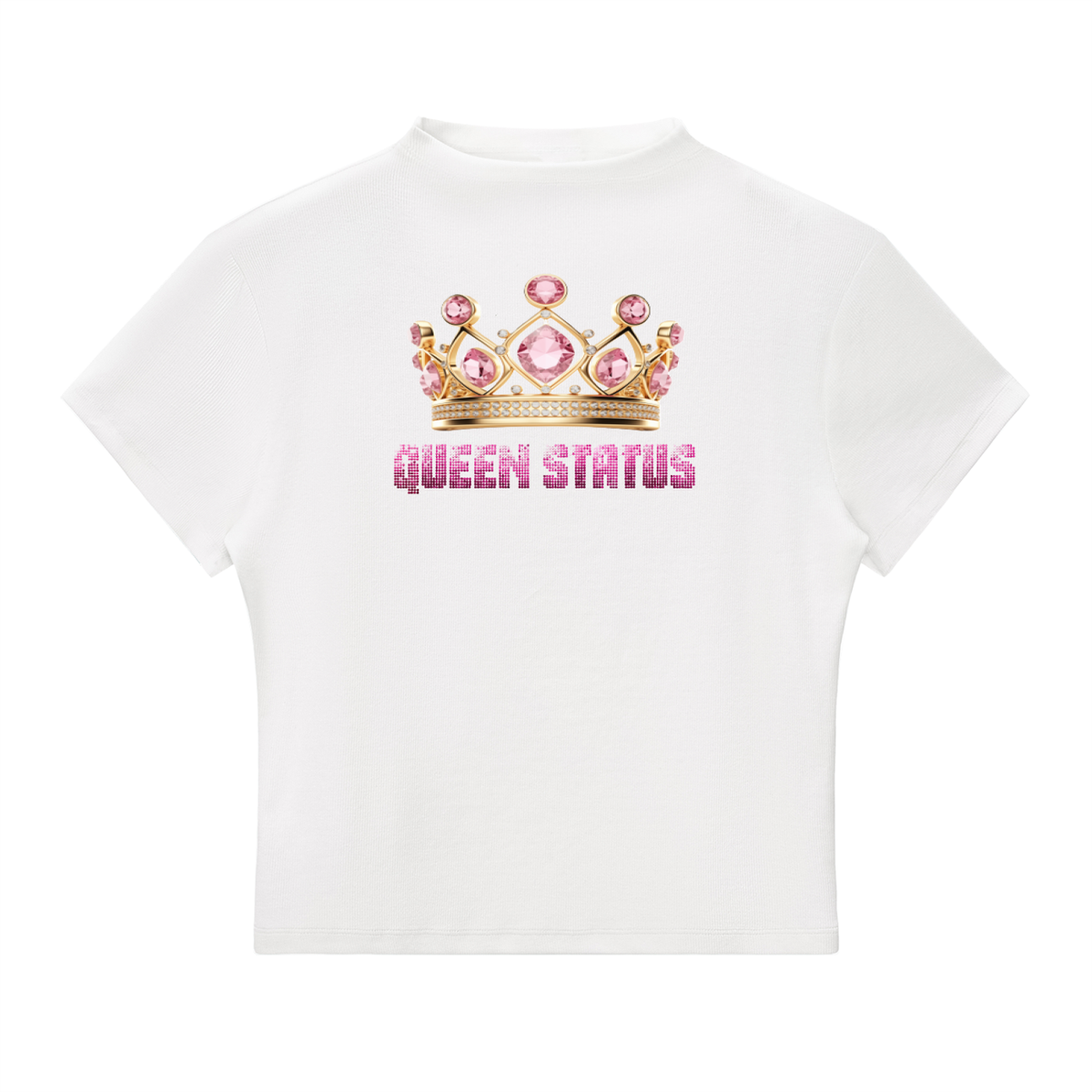 "QueenStatus w/Crown" Essential Slim Fit Mock Neck T-Shirt