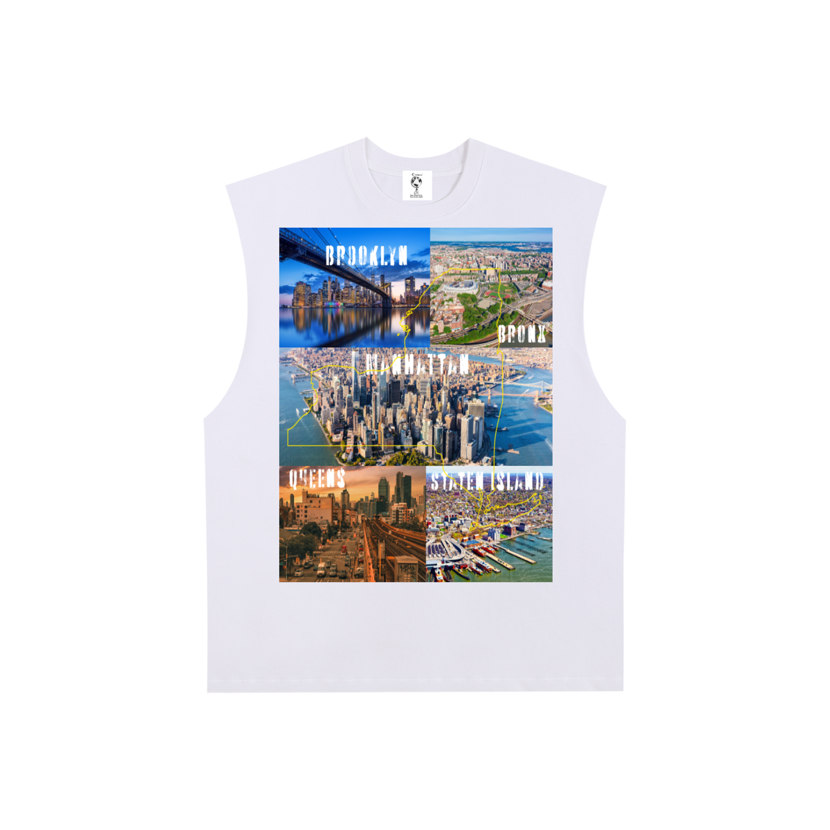 NewYorkCitiesPic-Raw Edge Cotton Tank Top