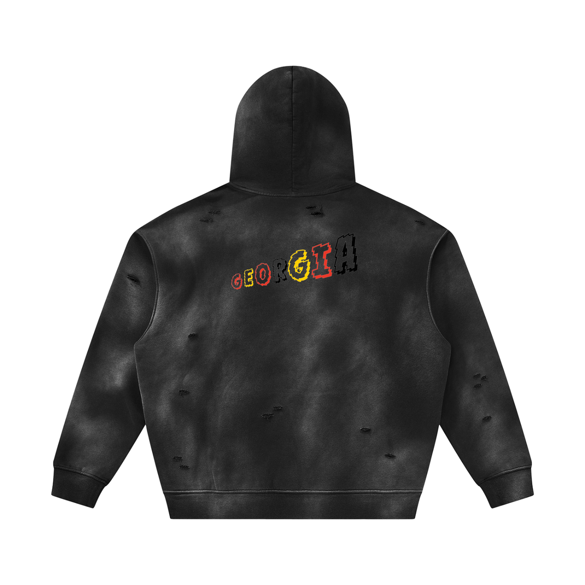 MultiColorsGeorgia-Unisex Sunfade Frayed Fleece Hoodie