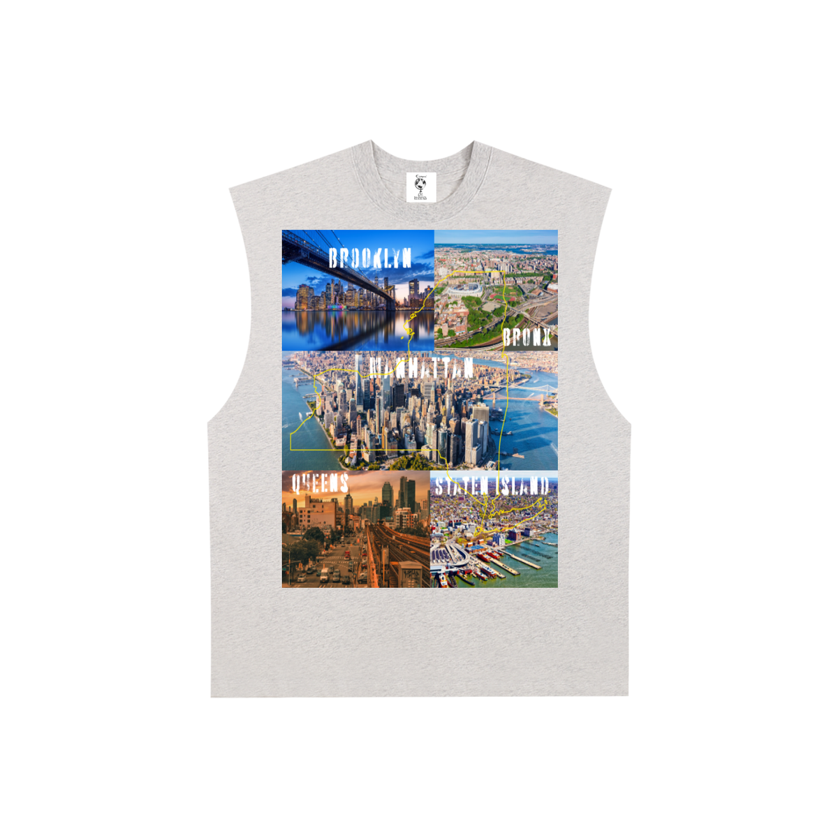 NewYorkCitiesPic-Raw Edge Cotton Tank Top