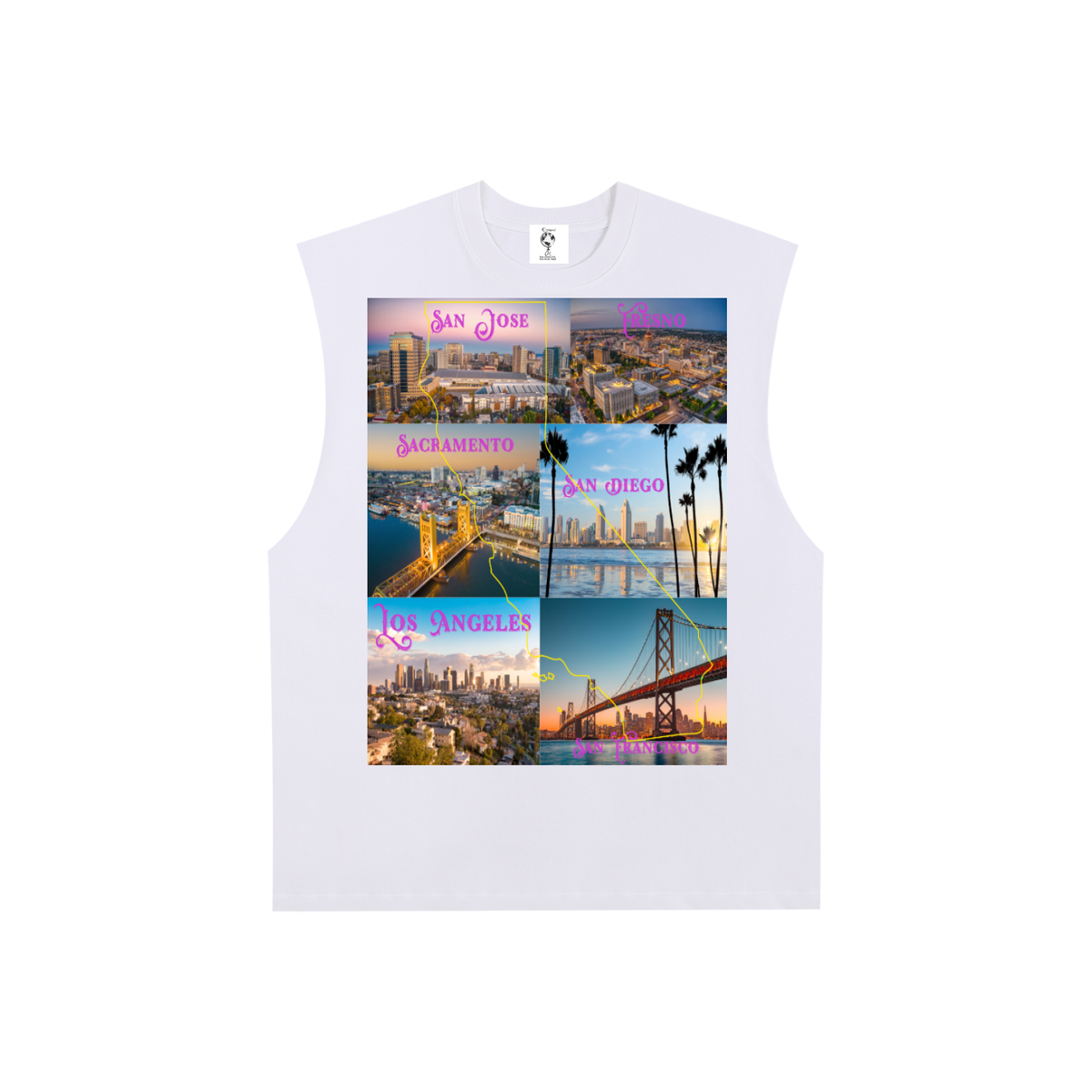 CaliforniaCitiesPic-Edge Cotton Tank Top