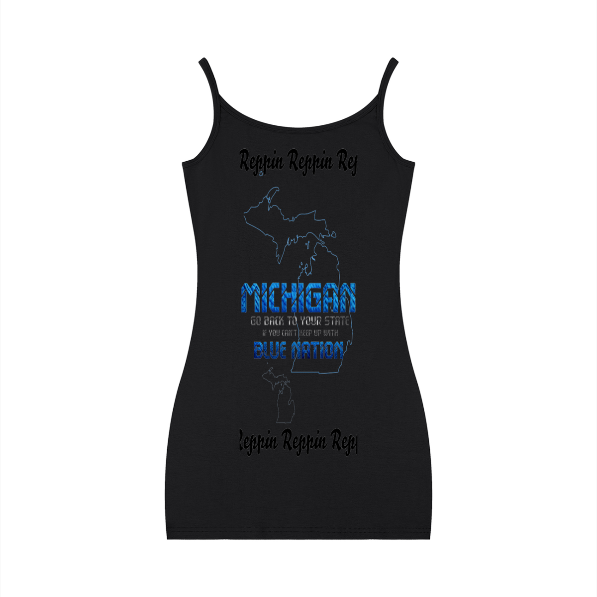 MichiganBlueNation-Women's Solid Tight Sleeveless Dress