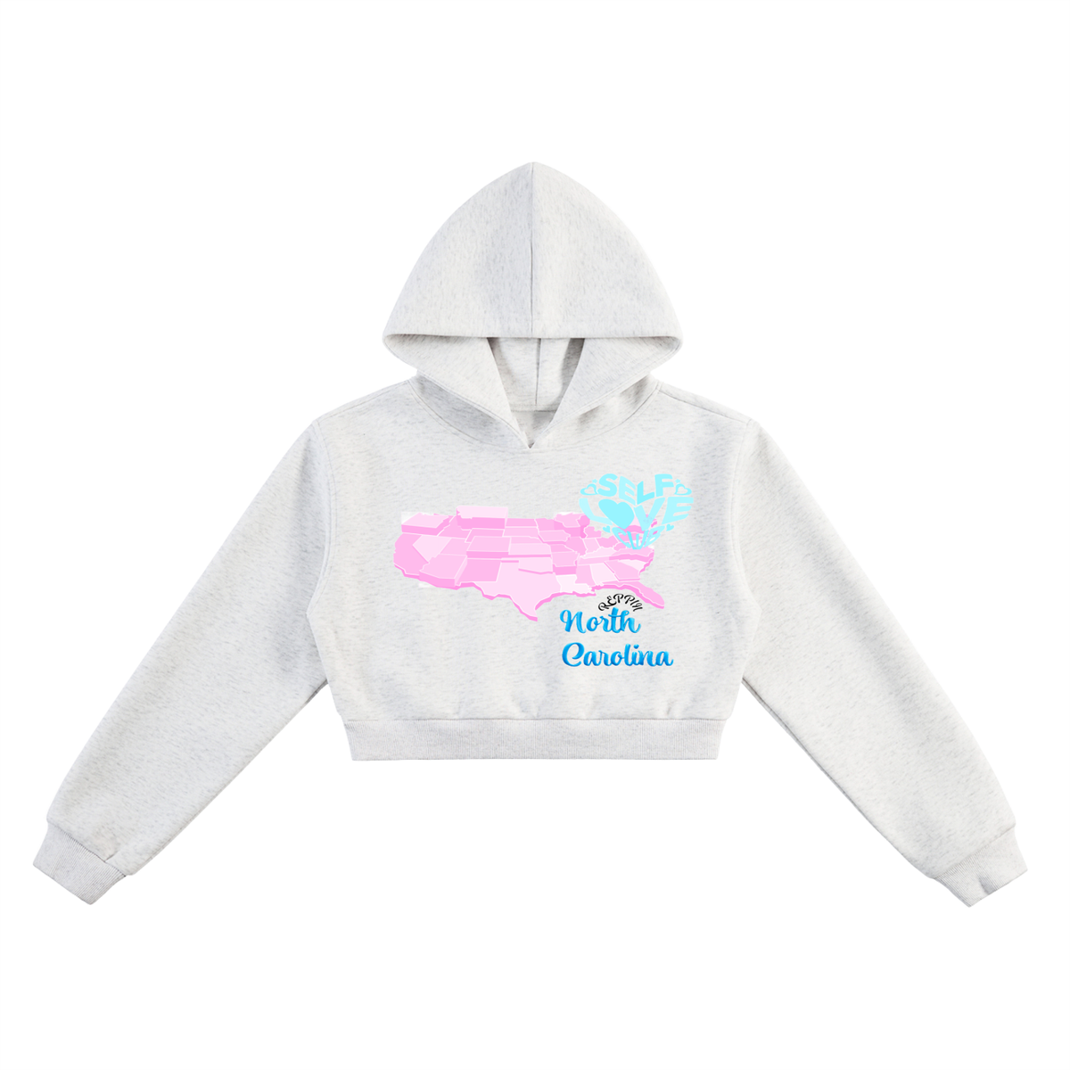 SelfLoveNorthCarolina-Essential Cropped Hoodie