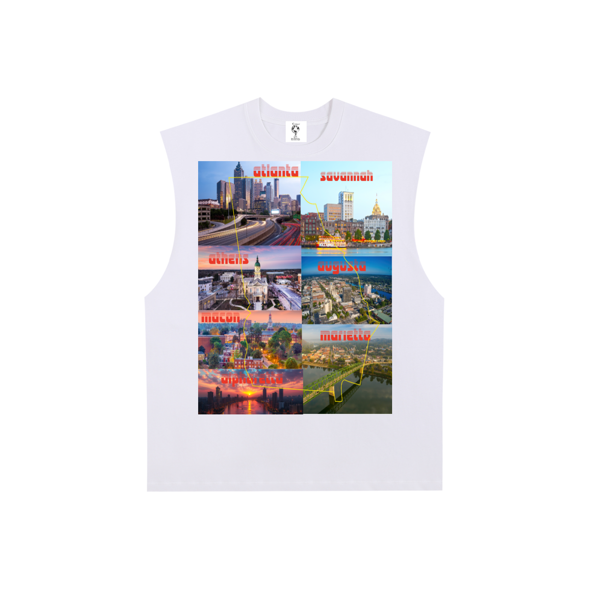 GeorgiaCitiesPic-Edge Cotton Tank Top