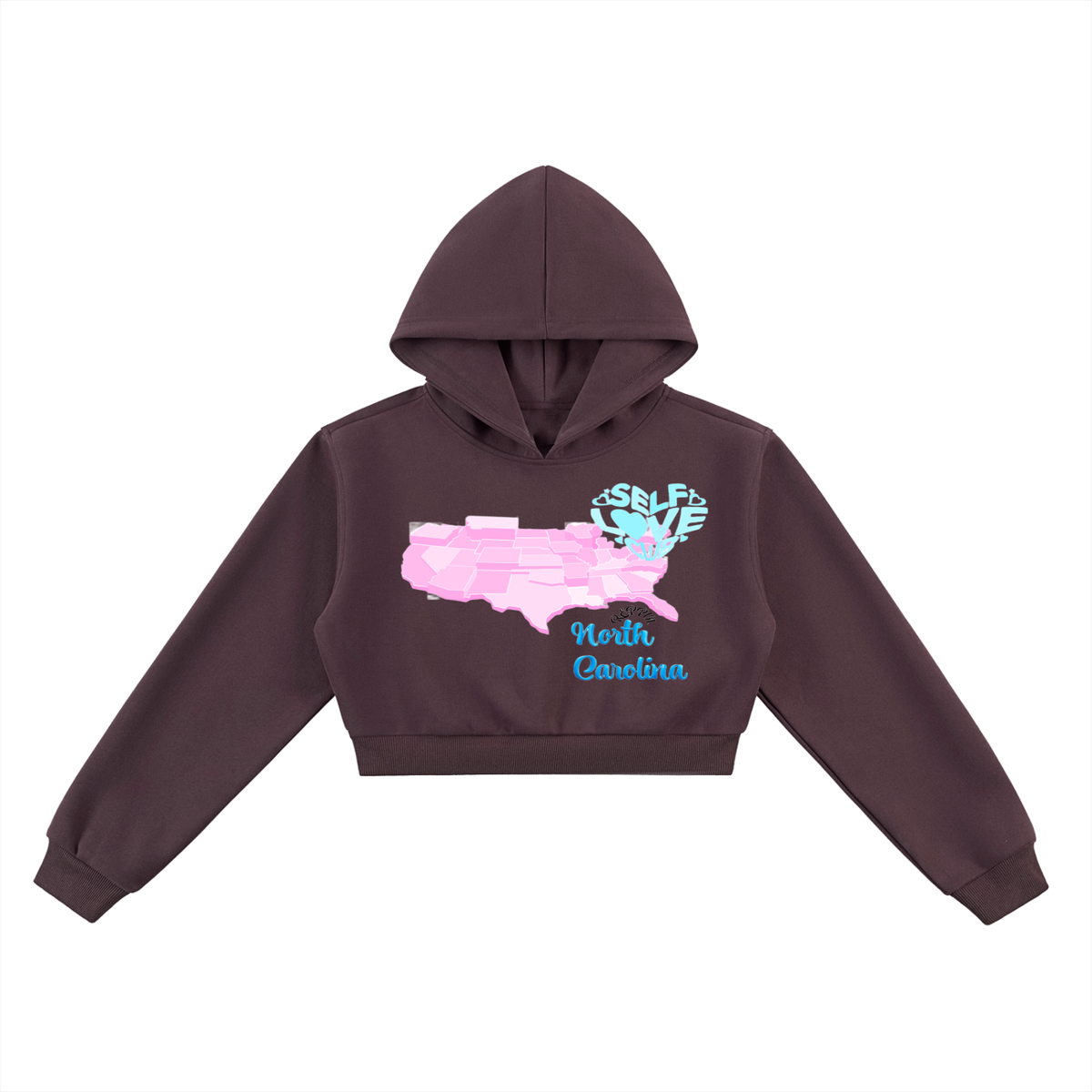 SelfLoveNorthCarolina-Essential Cropped Hoodie