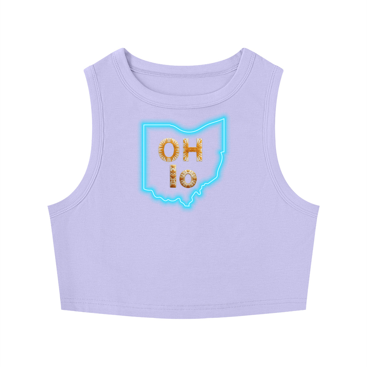 "Ohio"-Women's Tight Crewneck Crop Tank Top